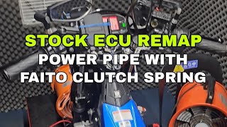 STOCK ECU REMAP WITH POWER PIPE AND Faito CLUTCH SPRING ON RAIDER 150 FI [upl. by Atelra]