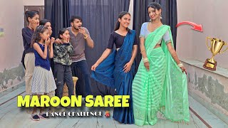 Maroon Saree Dance Challenge 💃  3rd Round Sonal vs Nikita Competition [upl. by Ileray675]