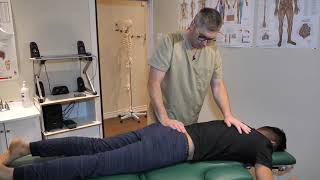 Osteopathic Technique Demo Myofascial Release Legs and Back [upl. by Ahsiekam]