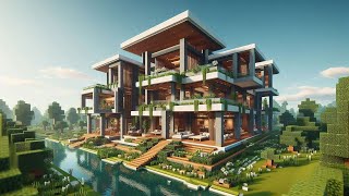 Minecraft Modern Mansion Building Ideas  Cinematic Visualization [upl. by Lahpos375]