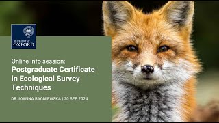 Postgraduate Certificate in Ecological Survey Techniques  Information webinar [upl. by Ynaittirb]