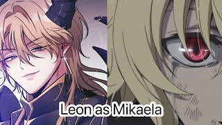 Dark Fall react to Leon as Mikaela Hyakuya  Desc 💕 Short Cringe  Nezuko VR [upl. by Eiboj111]