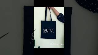 Handpainted tote bagtotebagtotebagcanvas totebagcustom shortsviral handmade giftideas artist [upl. by Seitz472]