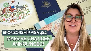 Recap of the 482 Australian Sponsorship Visa Changes and new Pathway to PR via 186 [upl. by Trebleht]