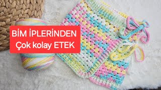 ÇOK KOLAY ETEK MODELİ ÖRGÜ ETEK NASIL YAPILIRbaby knitted SKIRT [upl. by Hymen993]