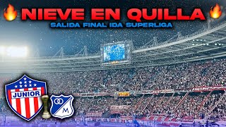 ❄️🔴SALIDA HINCHADA de JUNIOR con NIEVE vs Millonarios 10 Final Superliga 2024 en el metropolitano [upl. by Aerbas]