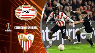 PSV vs Sevilla Extended Highlights  UEL Playoff 2nd Leg  CBS Sports Golazo  Europe [upl. by Lorilee409]