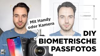 Biometrische Passfotos selbst machen Tipps für Kamera und Handy  kostenlose Zuschnitt Vorlage 📸🤳 [upl. by Burch374]