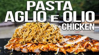 Pasta Aglio e Olio with Blackened Chicken  SAM THE COOKING GUY 4K [upl. by Frankhouse]