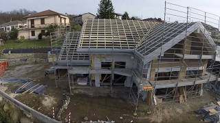 CASA DI LEGNO DALLA PLATEA AL TETTO GREZZO prezzi e tempi per le case di legno wooden house [upl. by Dowski814]