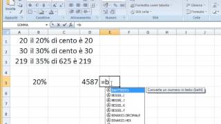 Microsoft Excel Calcolo Percentuale [upl. by Khanna]