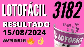 🍀 Resultado Lotofácil 3182 [upl. by Yznel]