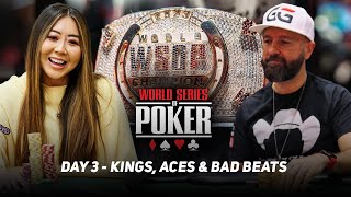 WSOP Main Event Day 3  HIGHLIGHTS amp CRAZY HANDS with Daniel Negreanu amp Maria Ho [upl. by Lenrad]