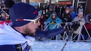 Finish of American Birkebeiner 2022 Birkie on Hayward Mainstreet [upl. by Foah760]