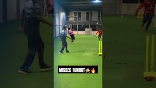 Missed runout🙊🔥 cricket cricketshorts powerhit catchincricket runout fastbowler viralvideo [upl. by Perrin]