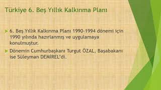 Türkiyenin Beş Yıllık Kalkınma Planları [upl. by Anniram]