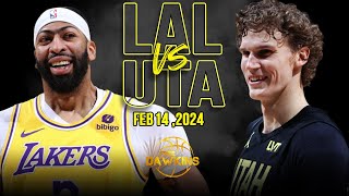 Los Angeles Lakers vs Utah Jazz Full Game Highlights  February 14 2024  FreeDawkins [upl. by Fellner]