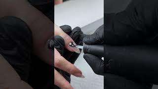 Process of the hard gel refill with chrome powder💅🏻 drymanicure hardgelnails nailtutorial [upl. by Georgianne]