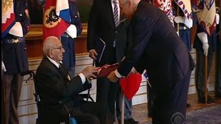 WWII hero honored for saving children from Nazis [upl. by Anwaf]