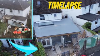 DIY House Extension Flat Roof Full build Timelapse [upl. by Sami]