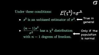 An Introduction to Inference for One Variance Assuming a Normally Distributed Population [upl. by Ateiram]