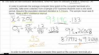 Confidence intervals for means Practice Problem [upl. by Esinyl]