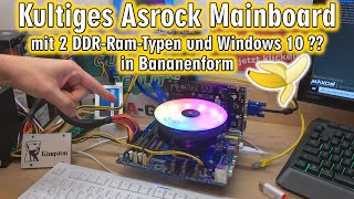 Kultiges Asrock Mainboard in Bananenform mit DDR2 und DDR3 mit Windows 10 🤨❓ [upl. by Aicelef]