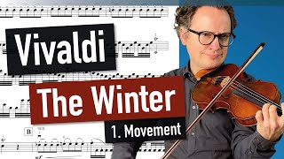 A Vivaldi  Winter 1 Movement  The Four Seasons  violin sheet music  piano accompaniment [upl. by Hares337]