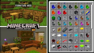 EL MEJOR ADDON DE FURNITURE PARA MINECRAFT PE 121  Mod DECORACIONES Minecraft PE [upl. by Enelad]