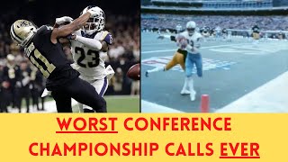 Top 5 WORST Calls in Conference Championship HISTORY  NFL Playoffs [upl. by Darnell639]