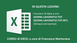 EXCEL tutorial 7J  GIORNI LAVORATIVI in Excel [upl. by Clance]