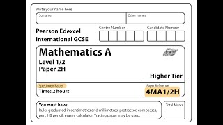 IGCSE Mathematics Specimen Paper  4MA12H [upl. by Haggar]