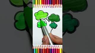 How to colouring tree  step by step draw  easy drawing tips kidsvideo kidsdrawing shorts [upl. by Risa913]