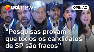 Pesquisas eleitorais em SP provam que todos os candidatos a prefeito são fracos  Raul Juste Lores [upl. by Amalee]