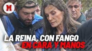 La reina Letizia desbordada con fango en la cara y en las manos I MARCA [upl. by Relyuhcs]