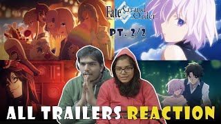 ALL FateGrand Order TRAILERS REACTION TVCM PVs  Pt 2  NEED MORE GIMME MORE  PVs 2548 [upl. by Ardnal173]