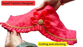 New flower type sleeves design cutting and stitchingनवीनच बाही डिझाईन बनवली बघा [upl. by Ahern]