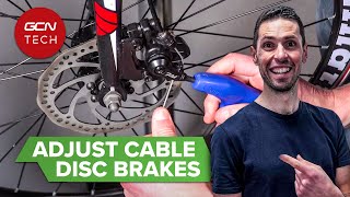 How To Adjust Cable Activated Disc Brakes  Maintenance Monday [upl. by Aklog]