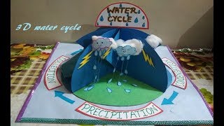 How to make 3D Water Cycle  Water Cycle Model  School Project for Students [upl. by Iphigenia599]