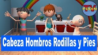 Cabeza Hombros Rodillas y Pies  Canciones infantiles 3D [upl. by Haines]