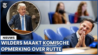 Hilariteit om Geert Wilders na vertrek Rutte [upl. by Elpmid]