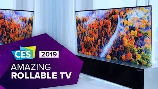 Watch LGs amazing rollable OLED TV in action at CES 2019 [upl. by Kirre]