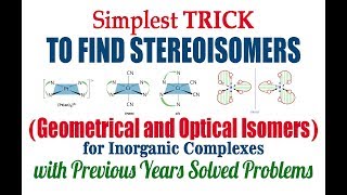 Simplest TRICK to find Geometrical and Optical Isomers of Inorganic Complexes [upl. by Morena]