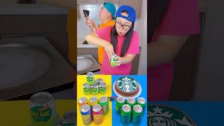 Starbucks cake vs popular drinks ice cream challenge🍨 starbucks funny by Ethan Funny Family [upl. by Idnem930]