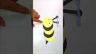 How to make paper bee  easy board decoration craft  Yellow day craft idea  class decoration idea [upl. by Woodring]