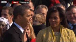 Barack Obama Oath of Office  Sworn In  President Obama The Inauguration  BBC News [upl. by Faden561]