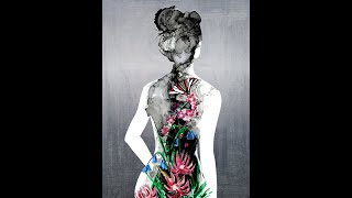 Silhouette In Bloom  Study  Acrylic amp Alcohol Ink  Floral Figurative Painting [upl. by Zehe]