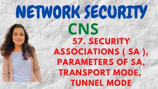 57 Security Associations  Parameters Tunnel amp Transport Modes CNS [upl. by Yornek]