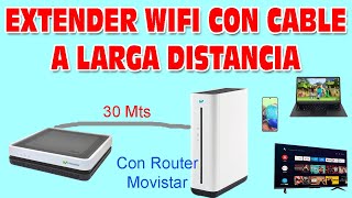 Usar Router en desuso Movistar para extender wifi con cable hasta mas de 30 mts [upl. by Dicks]