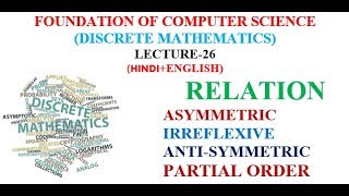 RELATION ASYMMETRIC IRREFLEXIVE ANTISYMMETRICPARTIAL ORDER [upl. by Airat]